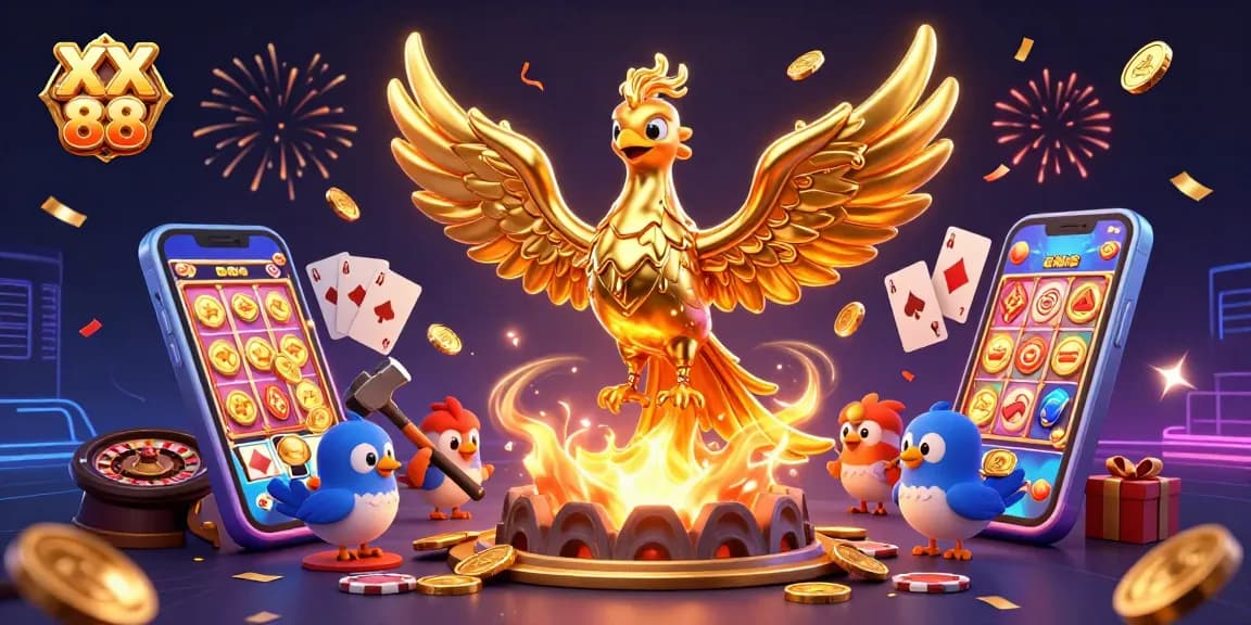 Engage in thrilling gaming adventures with XX 88 as golden coins emerge from the vibrant casino scene.