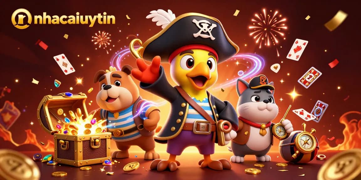 Experience vibrant slots excitement with the nhacaiuytin cast in a lively pirate scene, packed with treasures.