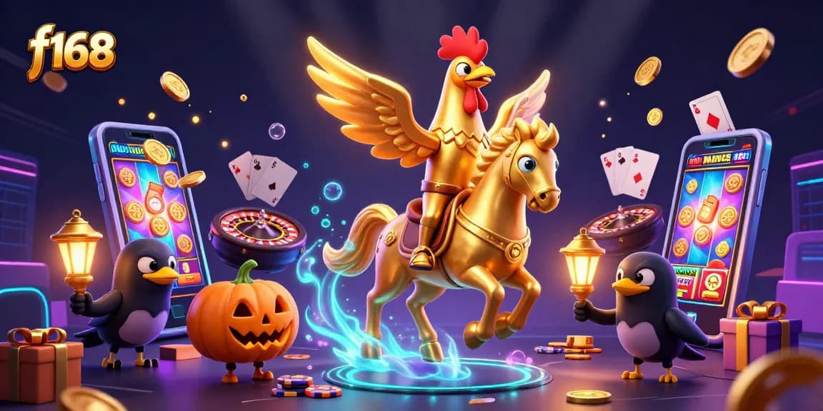 Engage with f168's vibrant casino scene showcasing dynamic gameplay and festive elements.
