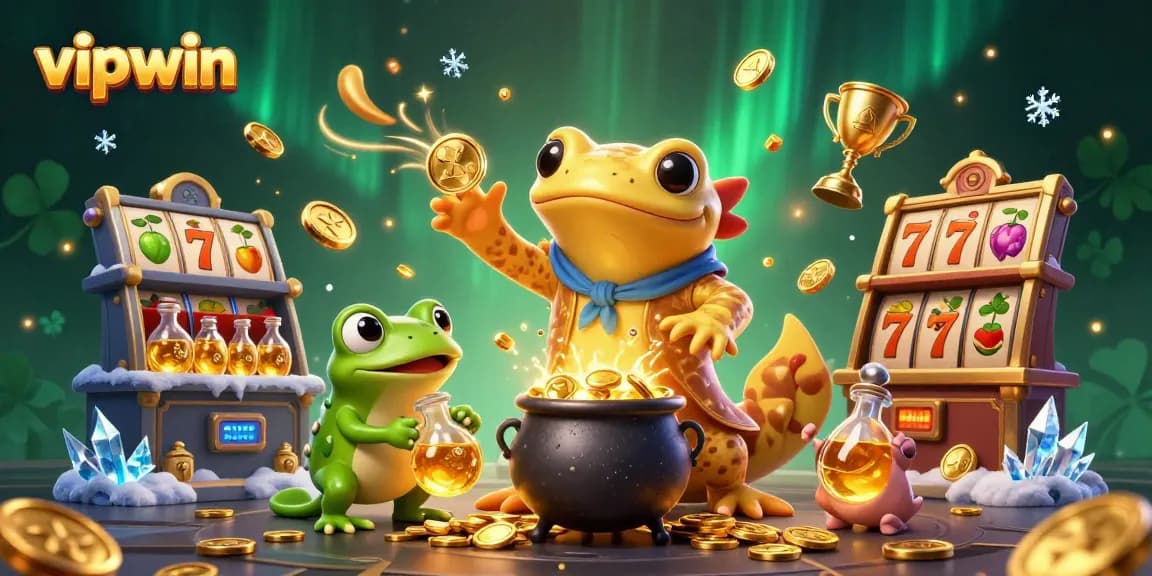 Betting on vipwin's thrilling jackpot adventure with golden coins and lucky charms in action.