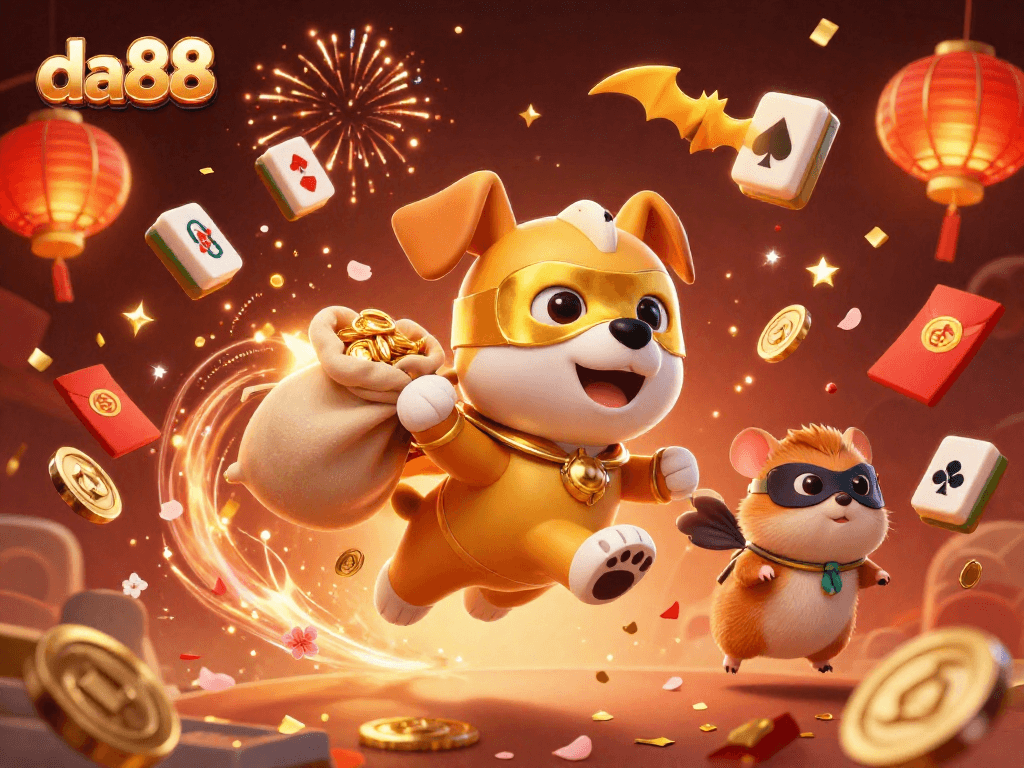 da88 sends players soaring for gold coins in an exciting casino adventure with glowing symbols