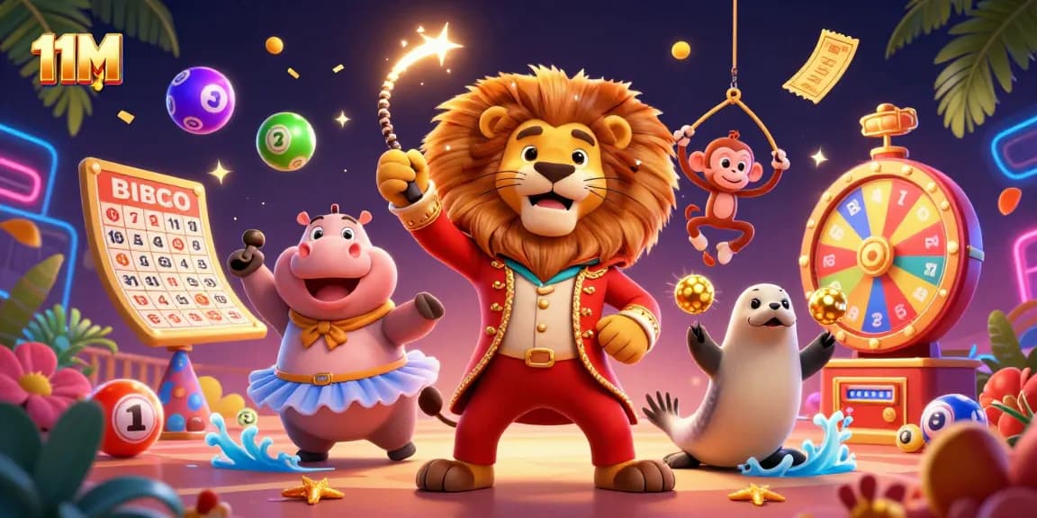 Join the excitement of 11M with vibrant casino characters and lively game elements in a dynamic scene.