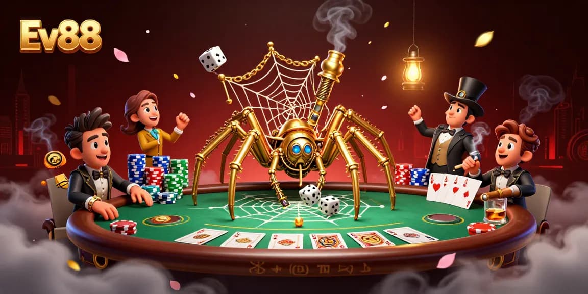 Engage in the thrilling world of Ev88 casino with a captivating steampunk illustration.