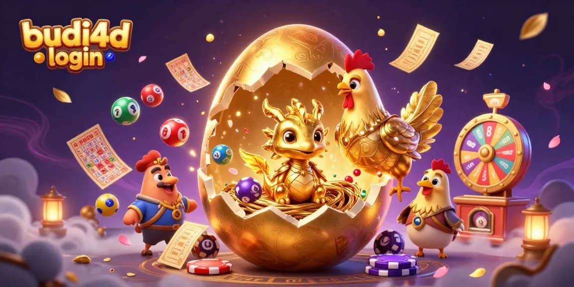 Engage with budi4d login, experiencing thrilling gaming with vibrant casino elements in a magical illustration