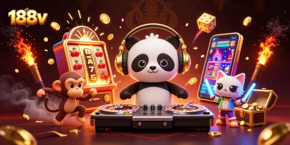 Experience thrilling games at 188v with dynamic slot machines, vibrant characters, and casino fun.