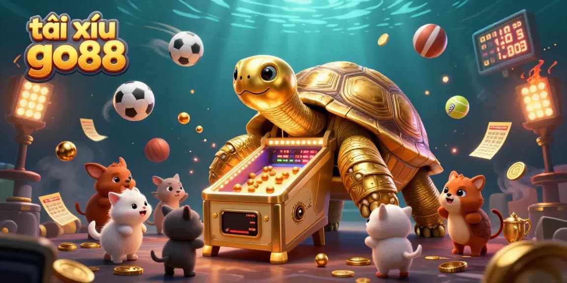 Engage with tài xỉu go88 in an exciting 3D casino scene featuring dynamic sports elements.