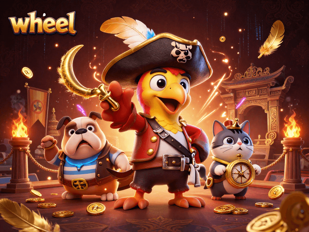 Spin the wheel for winning opportunities in this vibrant casino illustration
