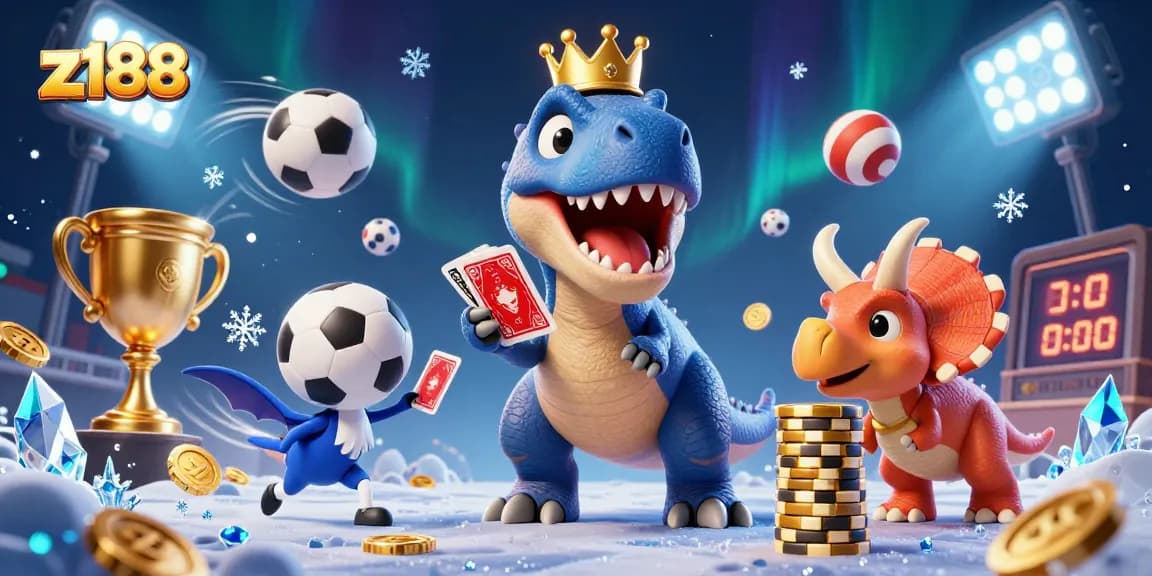 Experience exciting gameplay at z188's vibrant casino environment with unique characters and dynamic sports elements.