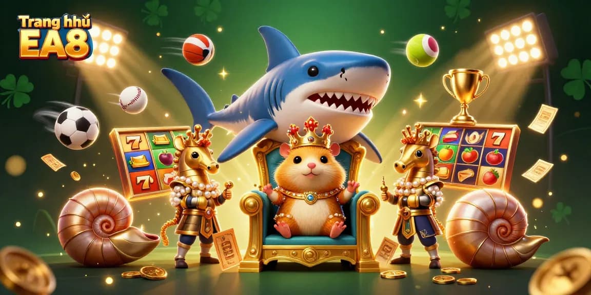 Experience thrilling action on the Trang chủ EA88 platform with a vibrant gaming scene featuring unique characters and lucky symbols.