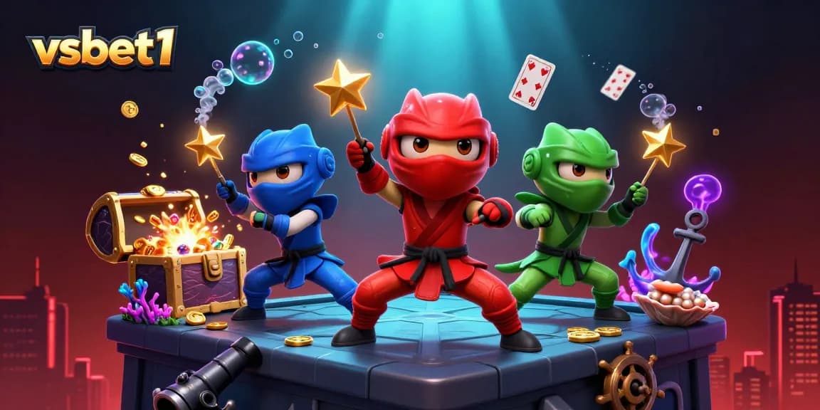 Engage in thrilling gaming action with vsbet1's vibrant chameleon ninjas and hitting big jackpots.