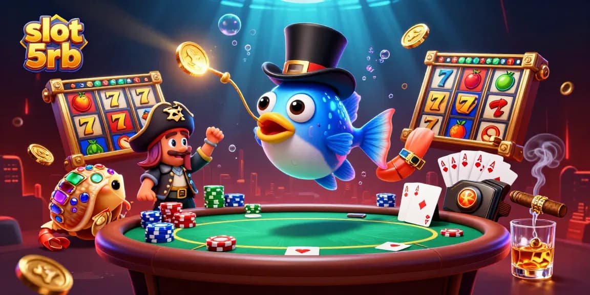 slot 5rb illuminating the underwater casino world with a glowing anglerfish, pirate shrimp, and gem snail