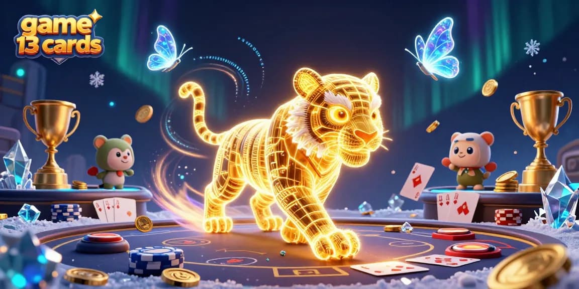 Engage with the game 13 cards strategy in a vibrant casino illustration featuring poker dynamics.