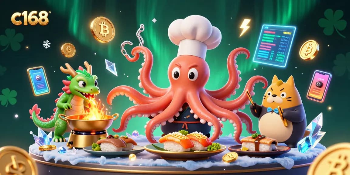 Experience thrilling game action with C168 in an exciting casino scene featuring charming characters.