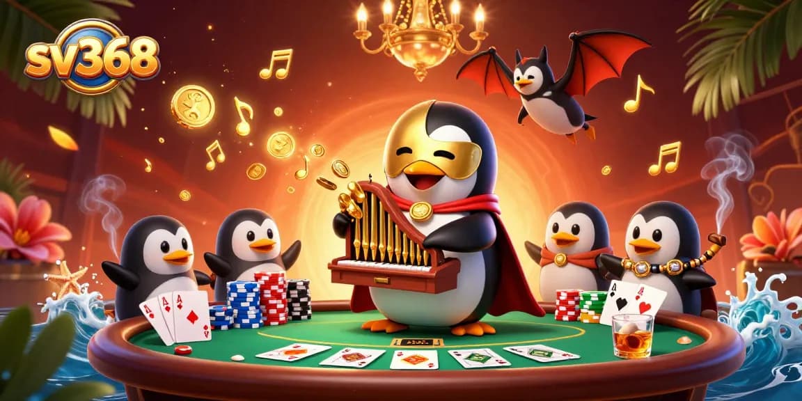 Experience thrilling action at sv368 with cartoon characters playing poker in a vibrant casino scene.
