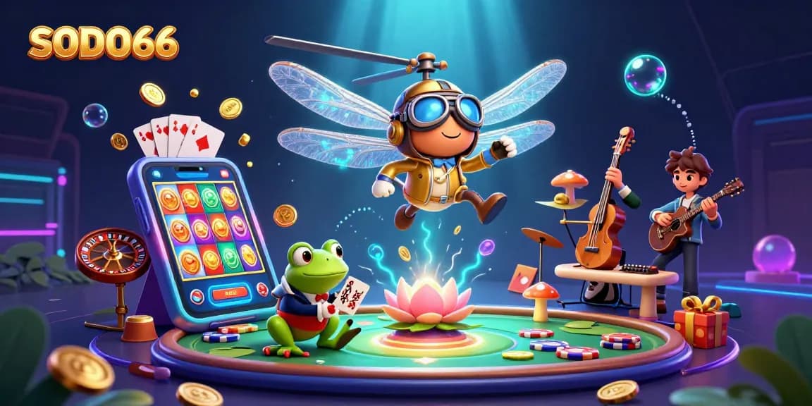 Experience thrilling gaming at SODO66 with dynamic casino elements and vibrant 3D characters.