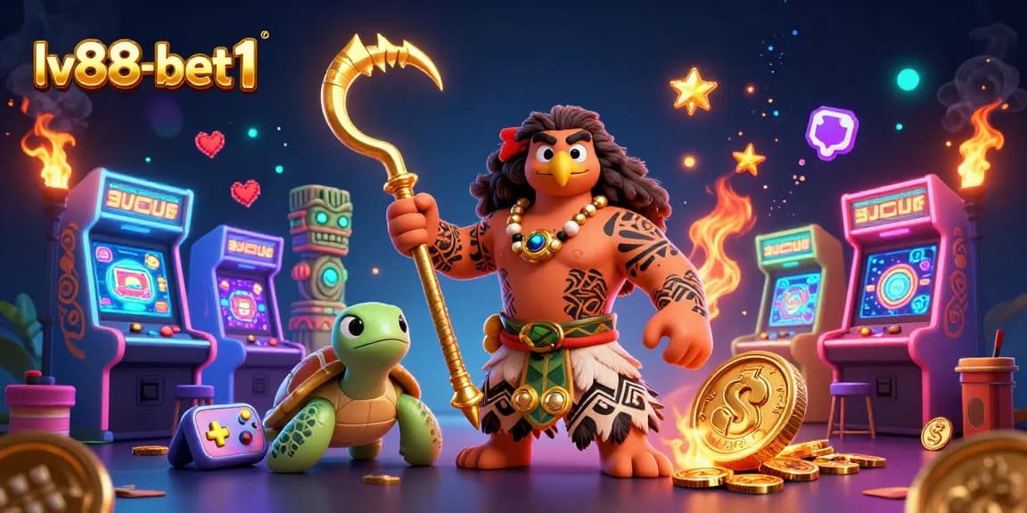 Experience high-stakes gaming with lv88-bet1, showcasing dynamic casino elements and vibrant characters.