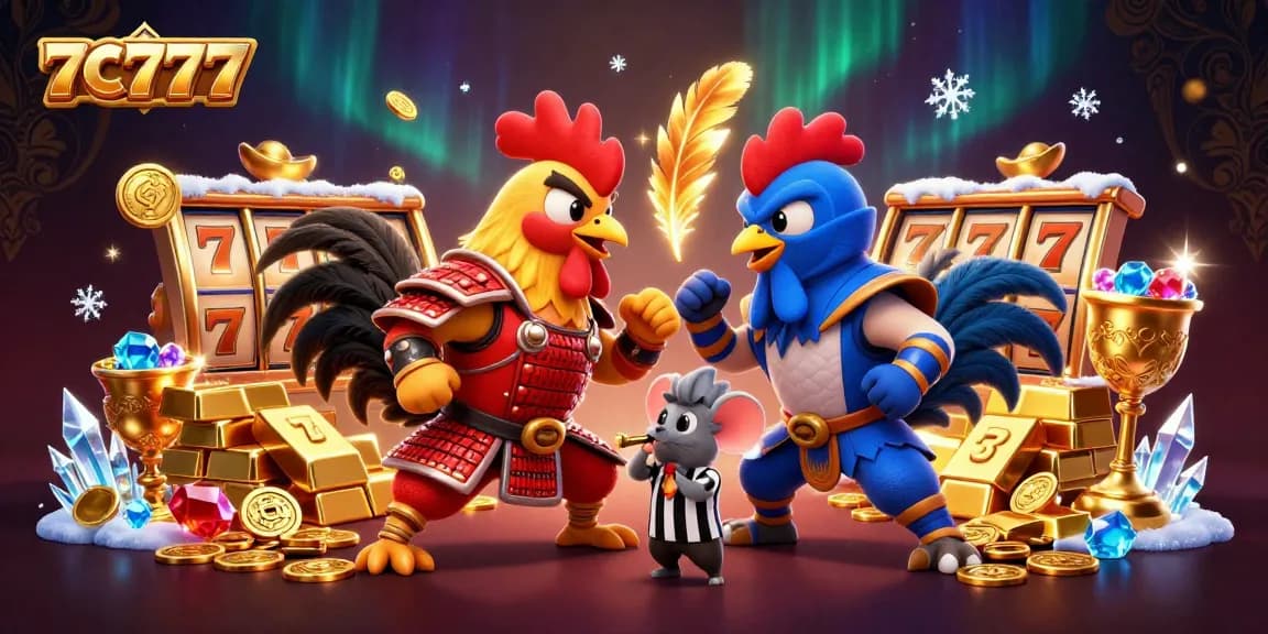 Engage with thrilling 7C777 slot games featuring fierce rooster fighters and dazzling gems.