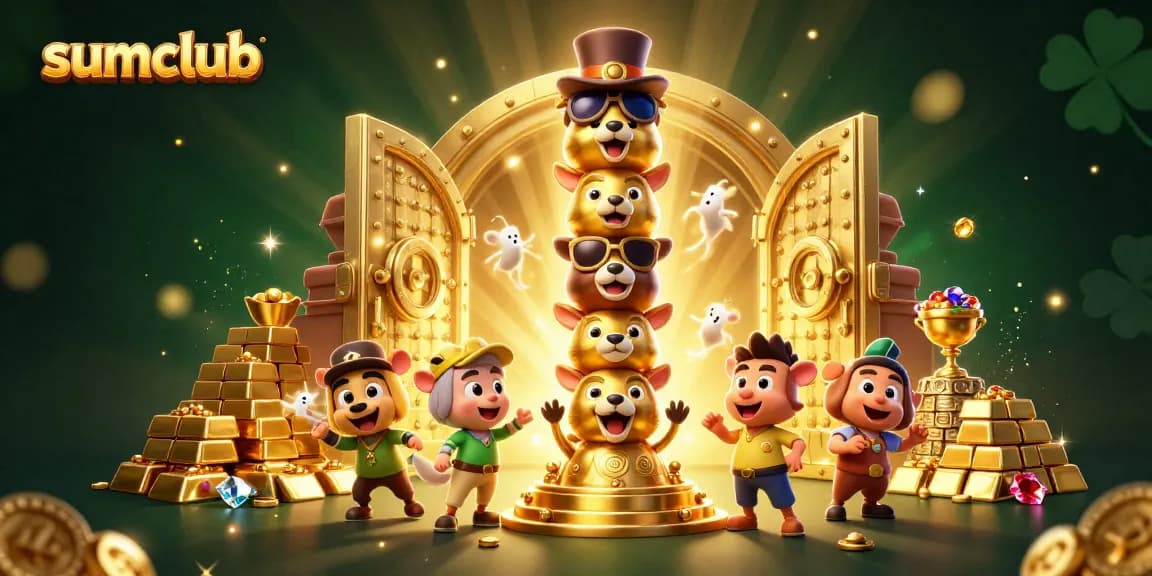 Experience thrilling gameplay at sumclub with vibrant, gem-filled casino action illustration.