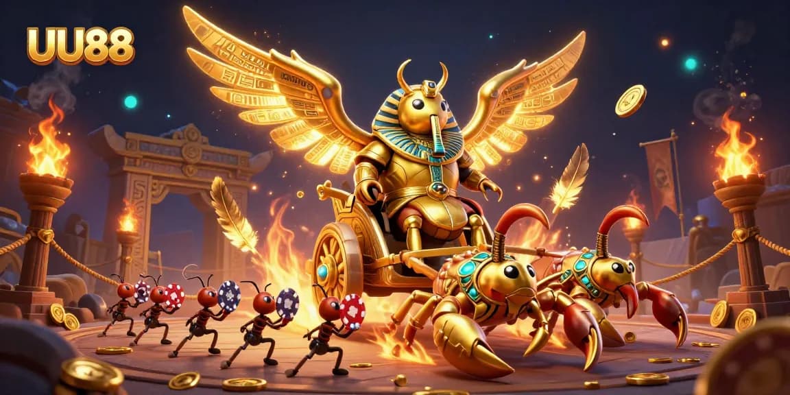 Experience the thrill at UU88, featuring a dazzling 3D illustration of epic casino adventures.