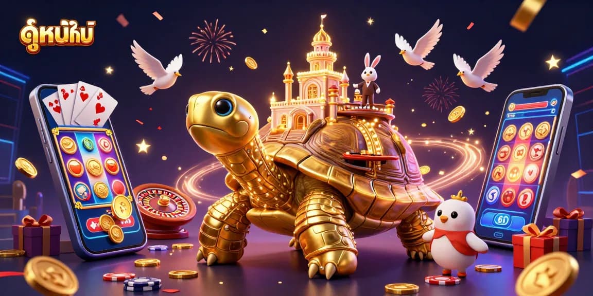 Experience ดูหนังใหม่ with a vibrant casino scene featuring gaming elements and energetic characters.