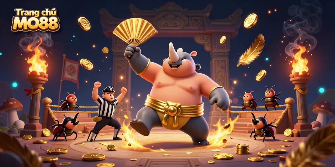 Watch the Trang chủ MO88 champion beetle stomp and unleash coins in a thrilling casino showdown.