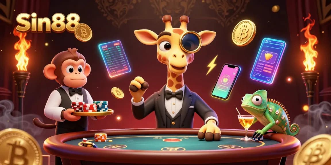 Experience thrilling gameplay at Sin88 with a high-roller giraffe and vibrant casino elements.