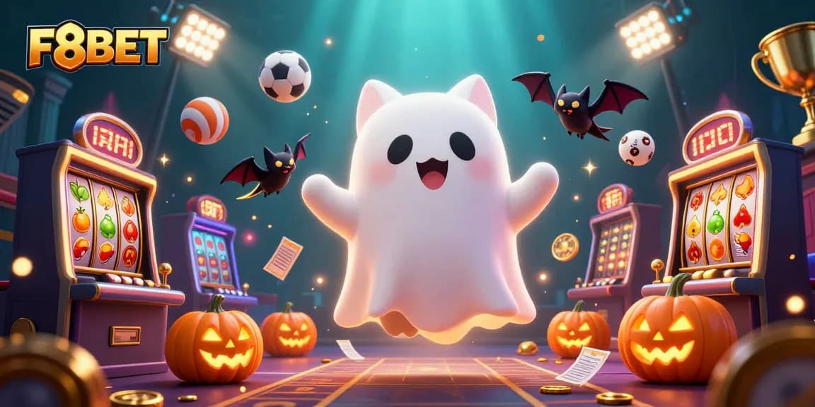 F8BET brings excitement with a 3D ghost cat and dynamic casino elements