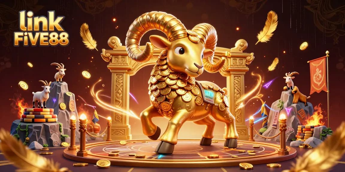 Experience the thrill of gaming with link FIVE88 in a vibrant, action-packed 3D casino illustration.