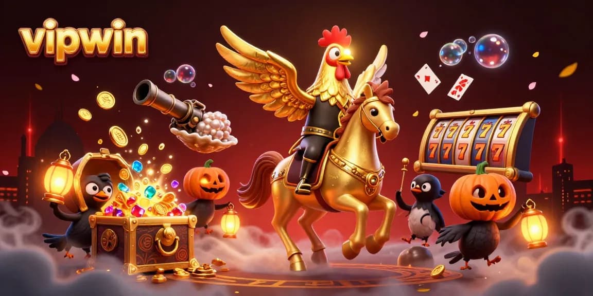 Win big at vipwin with a golden rooster and thrilling casino adventures under the neon lights.