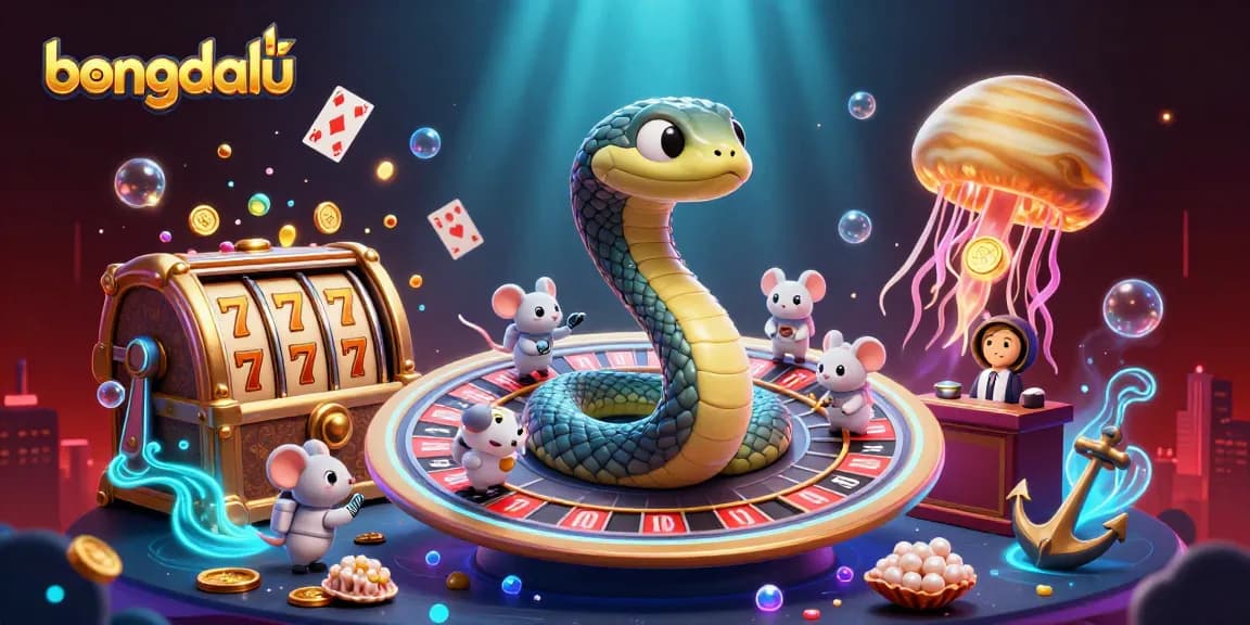 Bongdalu engages players as tiny astronaut mice place bets on a cosmic roulette wheel made of Saturn's rings.