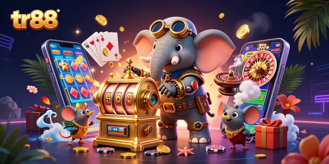 Experience thrilling wins with tr88's vibrant steampunk casino scene full of action.