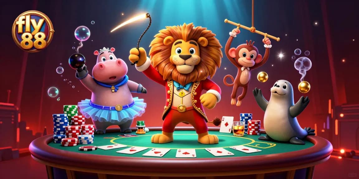 Experience winning excitement through a vibrant illustration showcasing fly 88's thrilling casino environment.