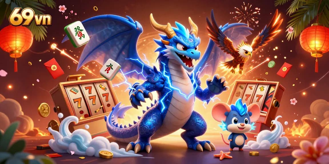 Engage in thrilling casino action with 69 vn's electrifying dragon and impressive game symbols.