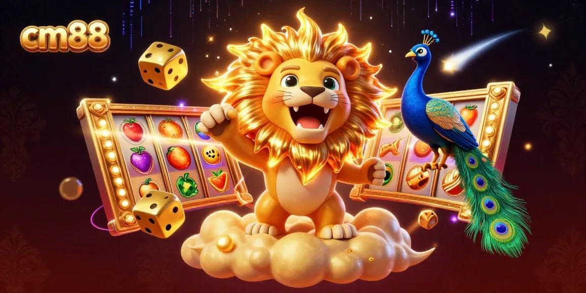Experience thrilling wins at cm88 with vibrant illustrations of slot games and exciting jackpots.