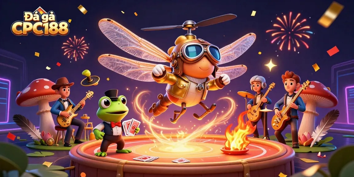 Engage with Đá gà CPC188's thrilling cockfighting action and dynamic gaming elements in an exciting 3D illustration.