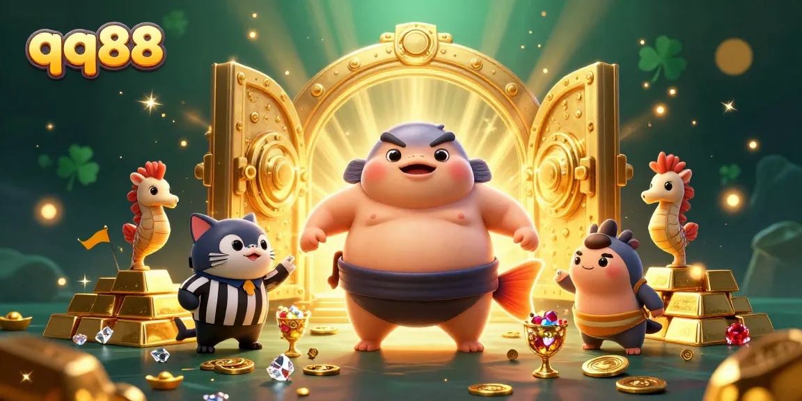 Engage in thrilling bets with qq88 in a dynamic underwater casino arena featuring unique characters.