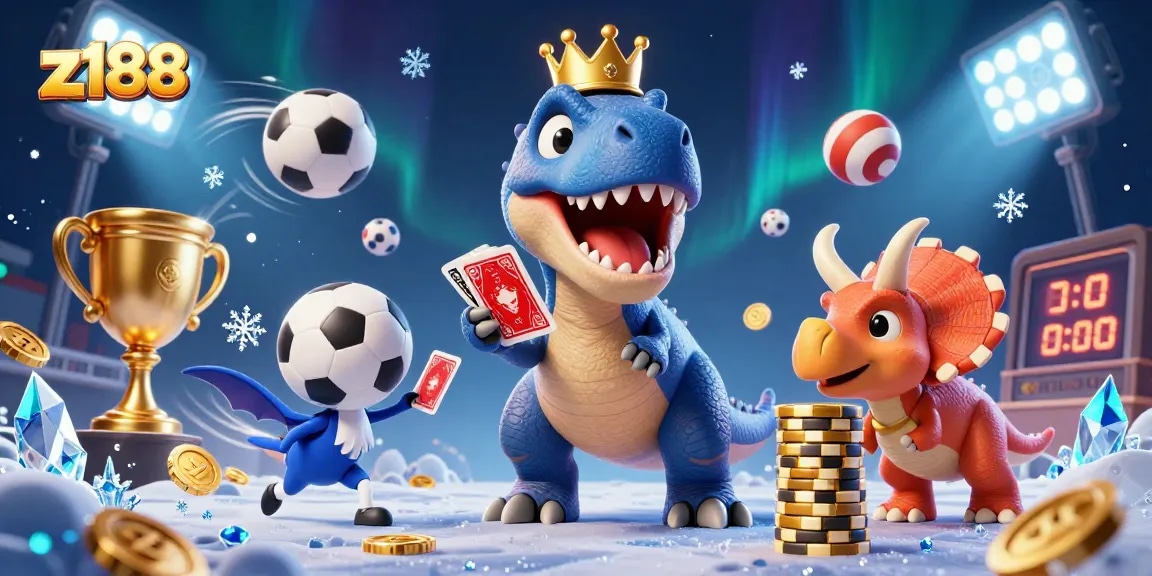 Experience exciting gameplay at z188's vibrant casino environment with unique characters and dynamic sports elements.
