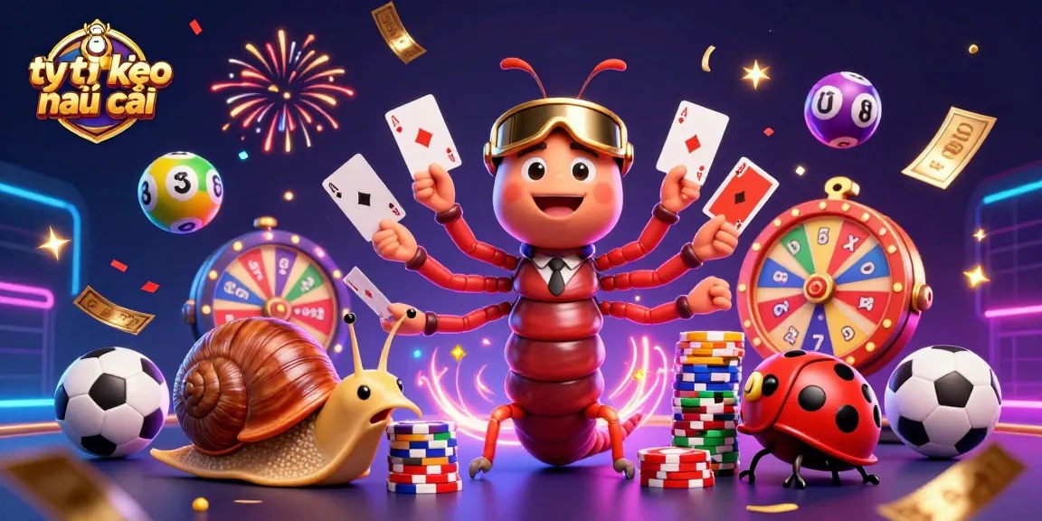 Place bets with tỷ lệ kèo nhà cái while enjoying vibrant casino-themed characters and dynamic gaming elements.