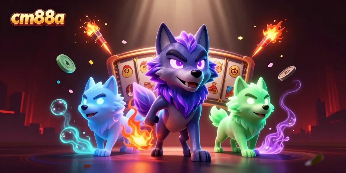 Experience the magic of cm88a with dynamic slot reels and vibrant 3D characters in action.