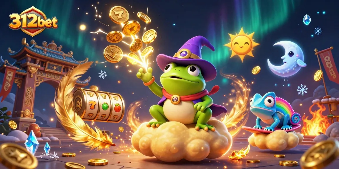 Experience the thrill of 312bet with animated characters celebrating wins in a vibrant online casino.