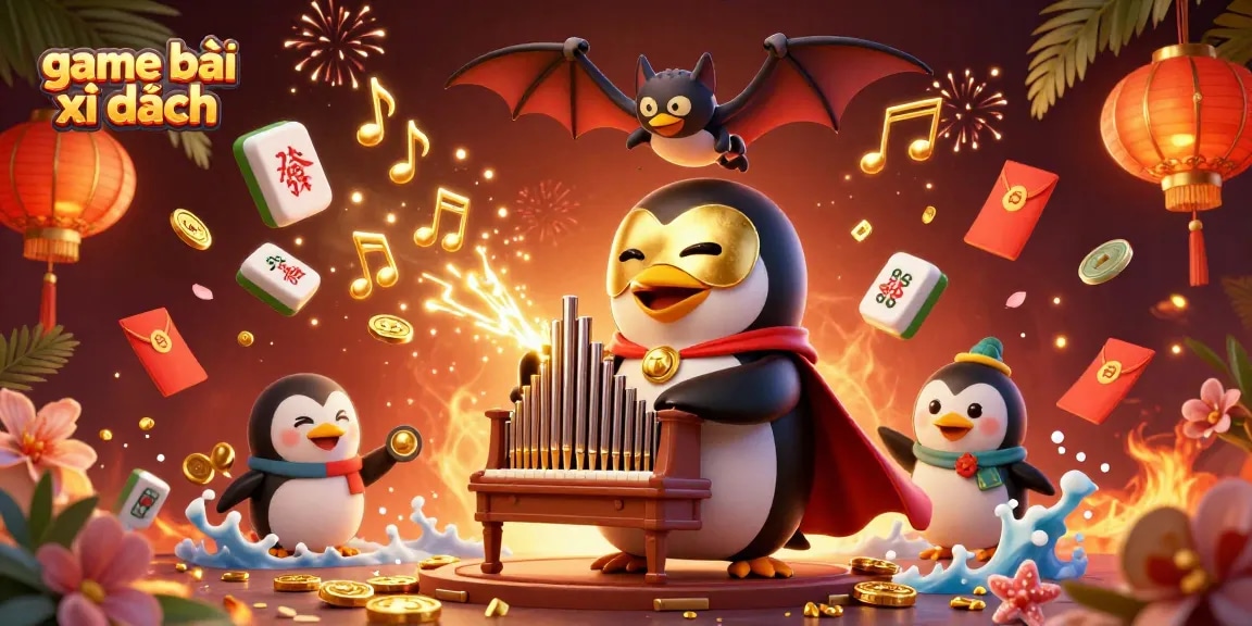Experience the thrill of game bài xì dách with a captivating school of animated gaming elements.