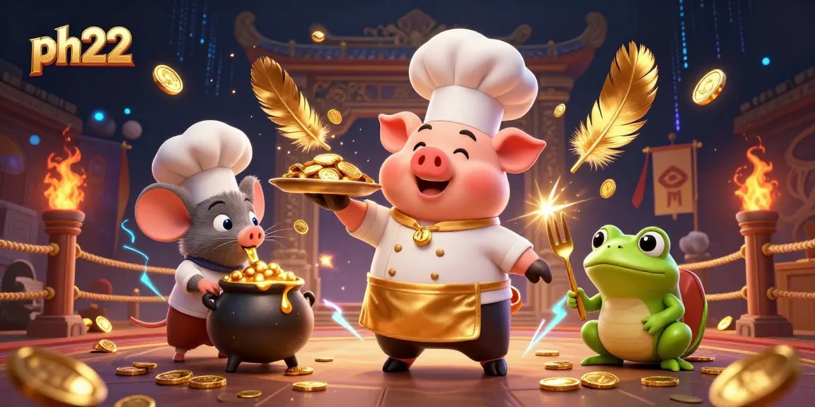 Engage with ph22's exciting casino games and promotions, featuring vibrant characters and a rich gaming atmosphere.
