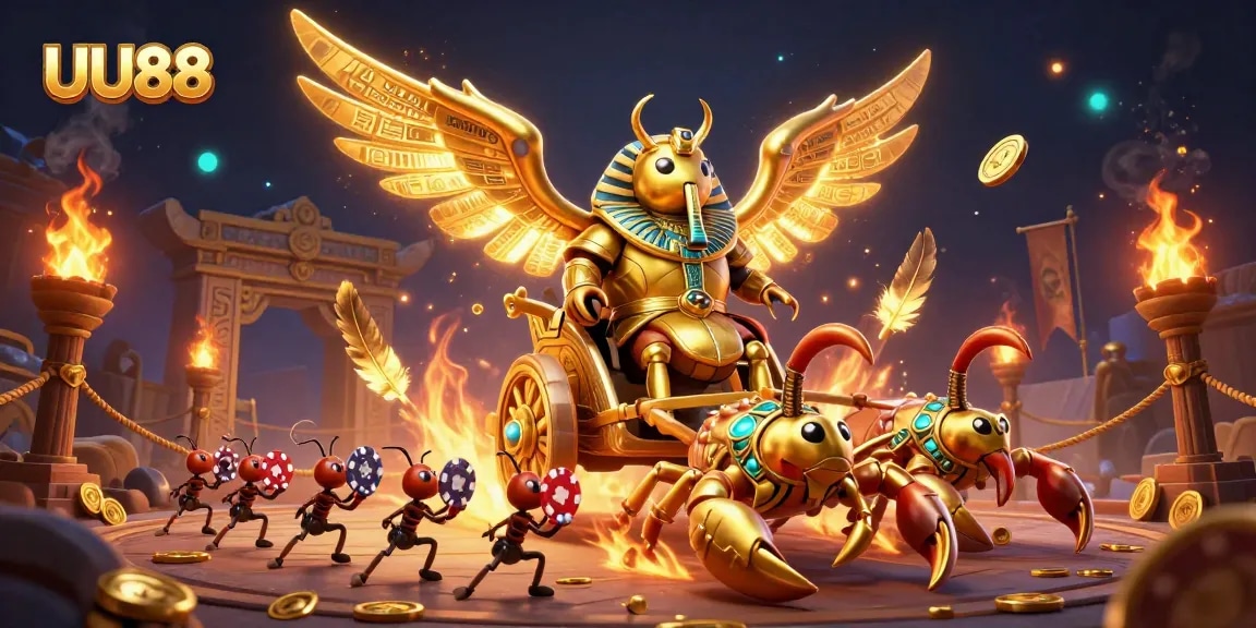 Experience the thrill at UU88, featuring a dazzling 3D illustration of epic casino adventures.