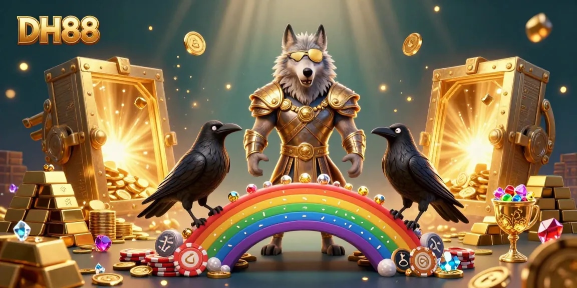 Experience DH88's captivating gaming world with Odin, mystical ravens, and casino treasures.
