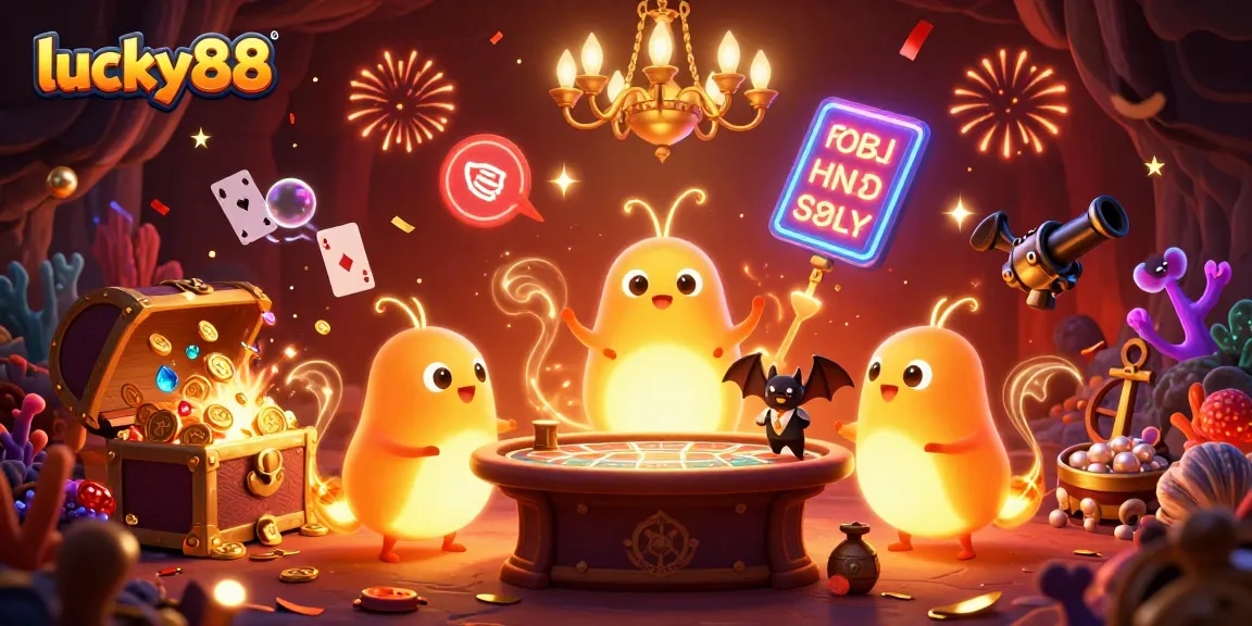 Experience the thrill of lucky88 as glowworms illuminate a captivating casino adventure.
