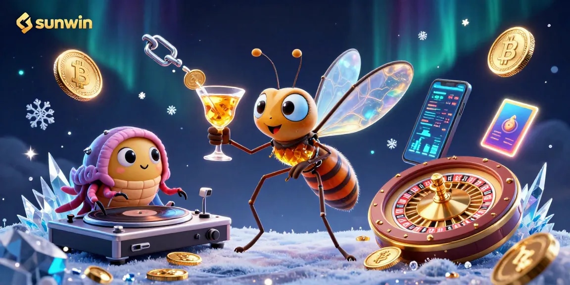 Experience a vibrant sunwin casino scene with digital coins and characters in action.