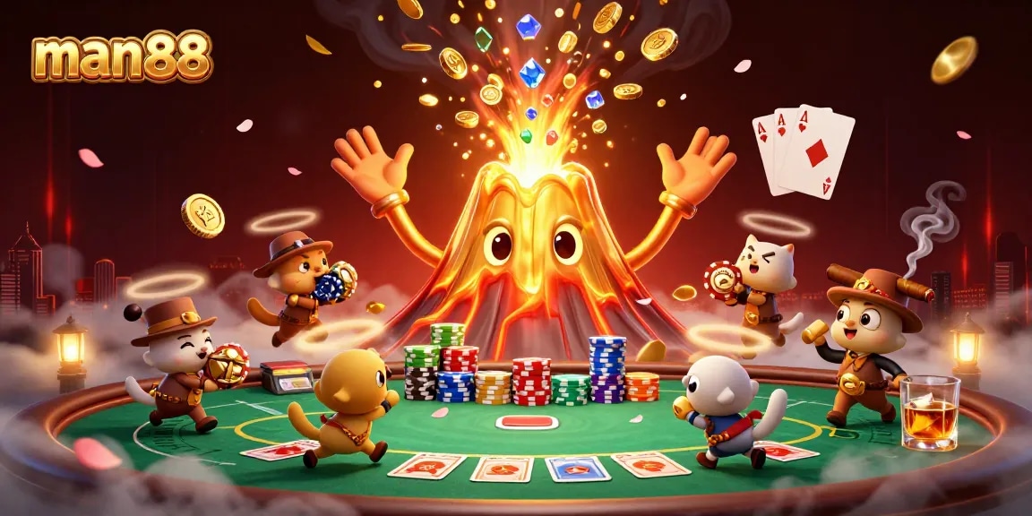 Experience the thrill of winning at man88's exciting kasino world filled with treasure and vibrant gaming elements.