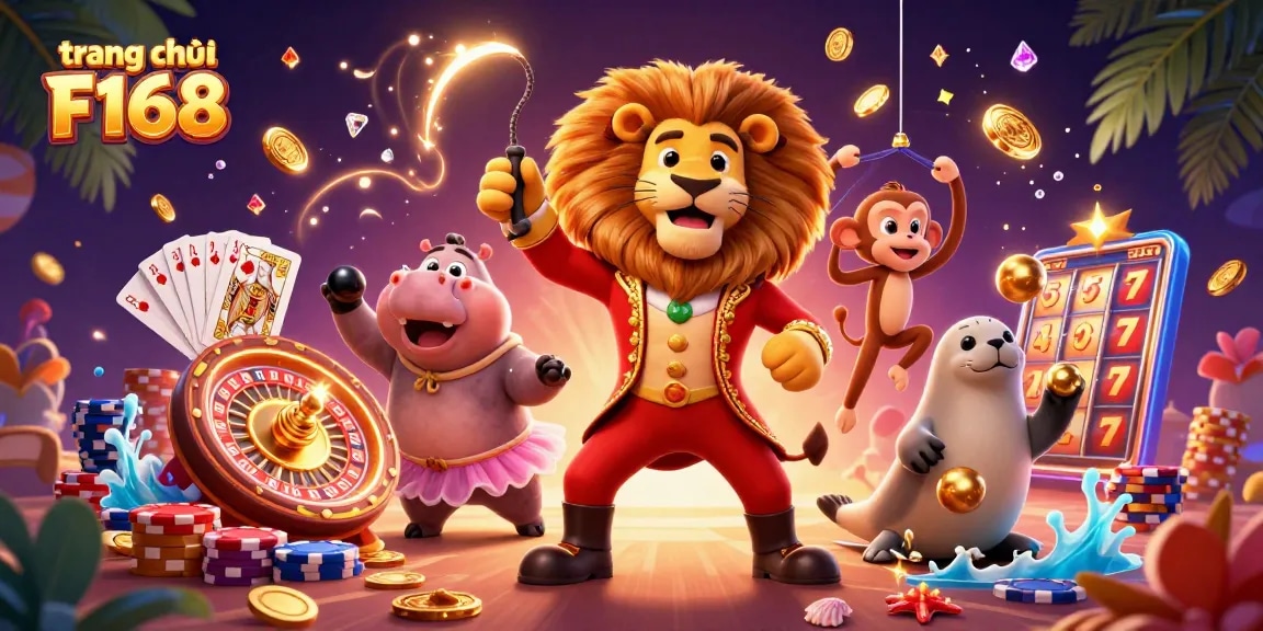 Win big at trang chủ F168 with thrilling casino games featuring lion and monkey characters!