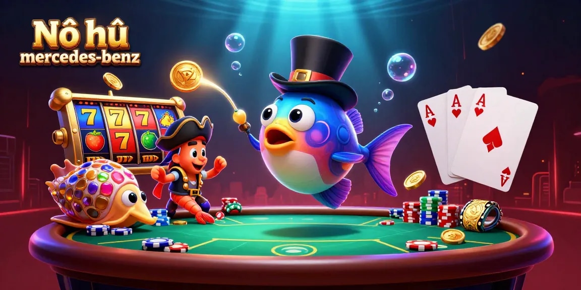 Nổ hũ mercedes-benz captivates players with a dynamic scene of a deep-sea anglerfish and pirate shrimp in action.