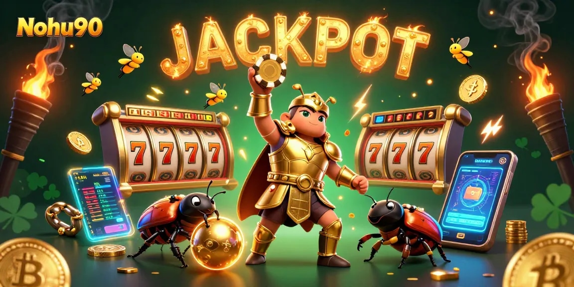 Engage in thrilling gameplay at Nohu90 with vibrant 3D characters and rich slot-themed elements.